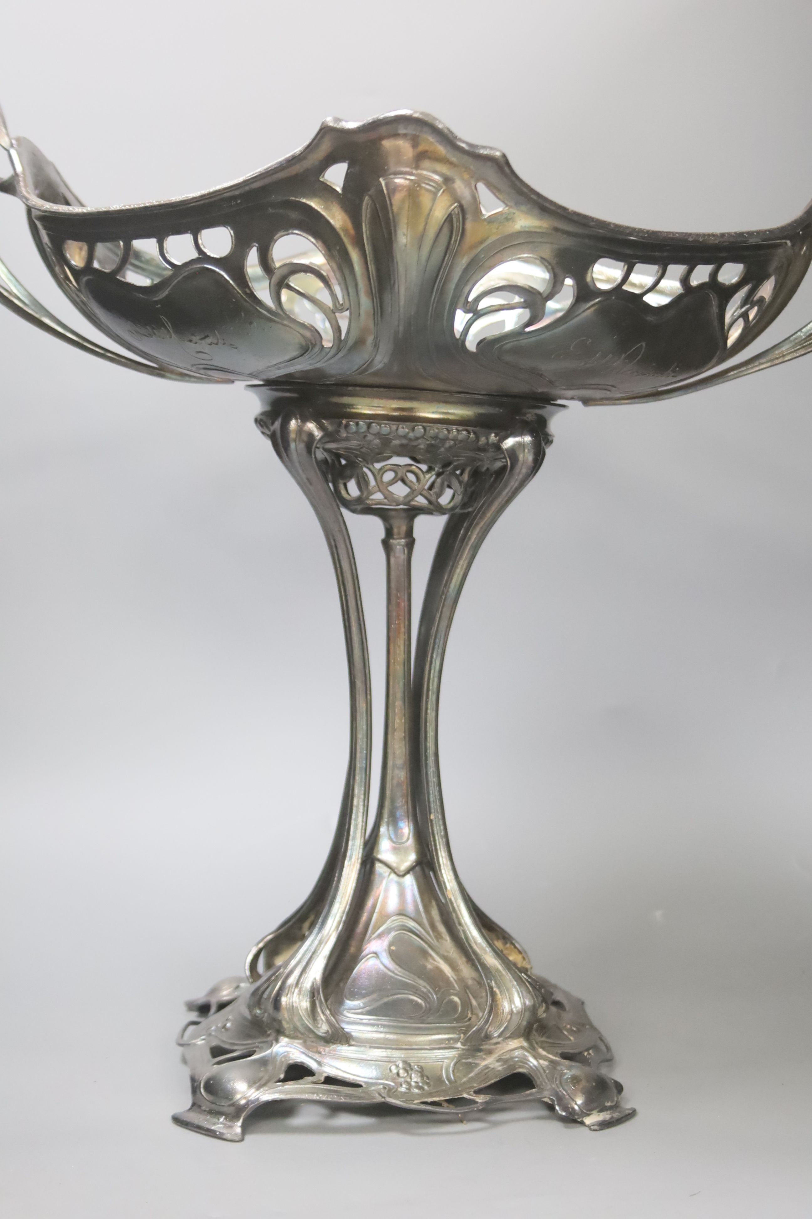 A WMF pedestal centrepiece, height 44cm width 52cm